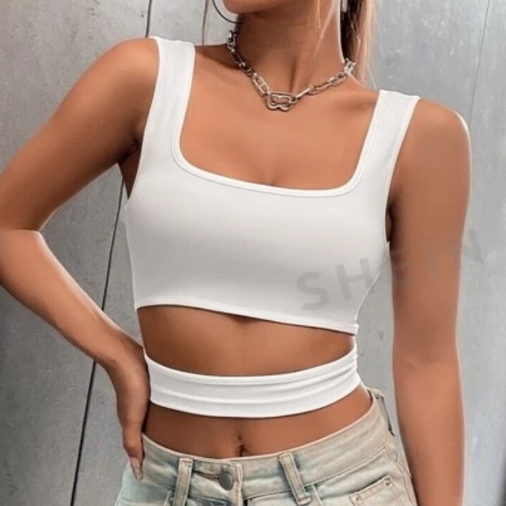 White crop top